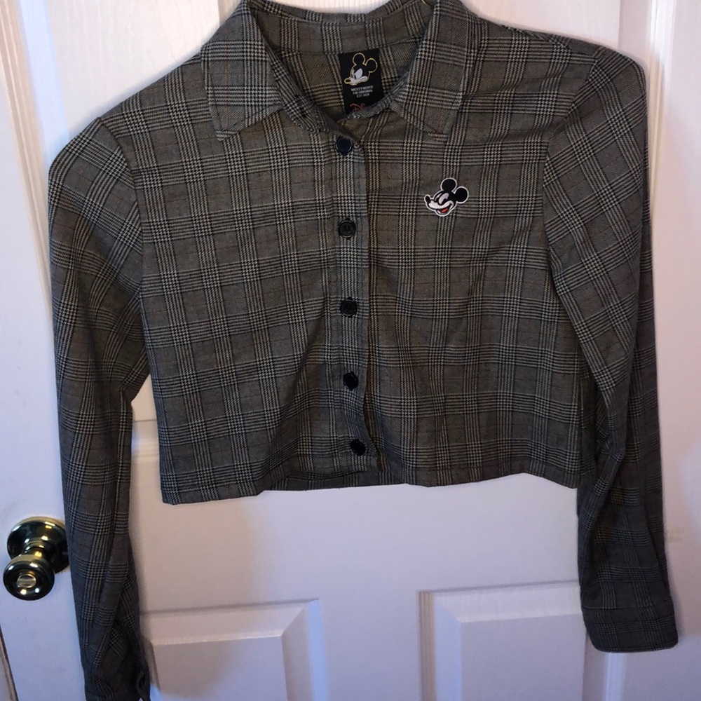 Mickey Mouse plaid crop top